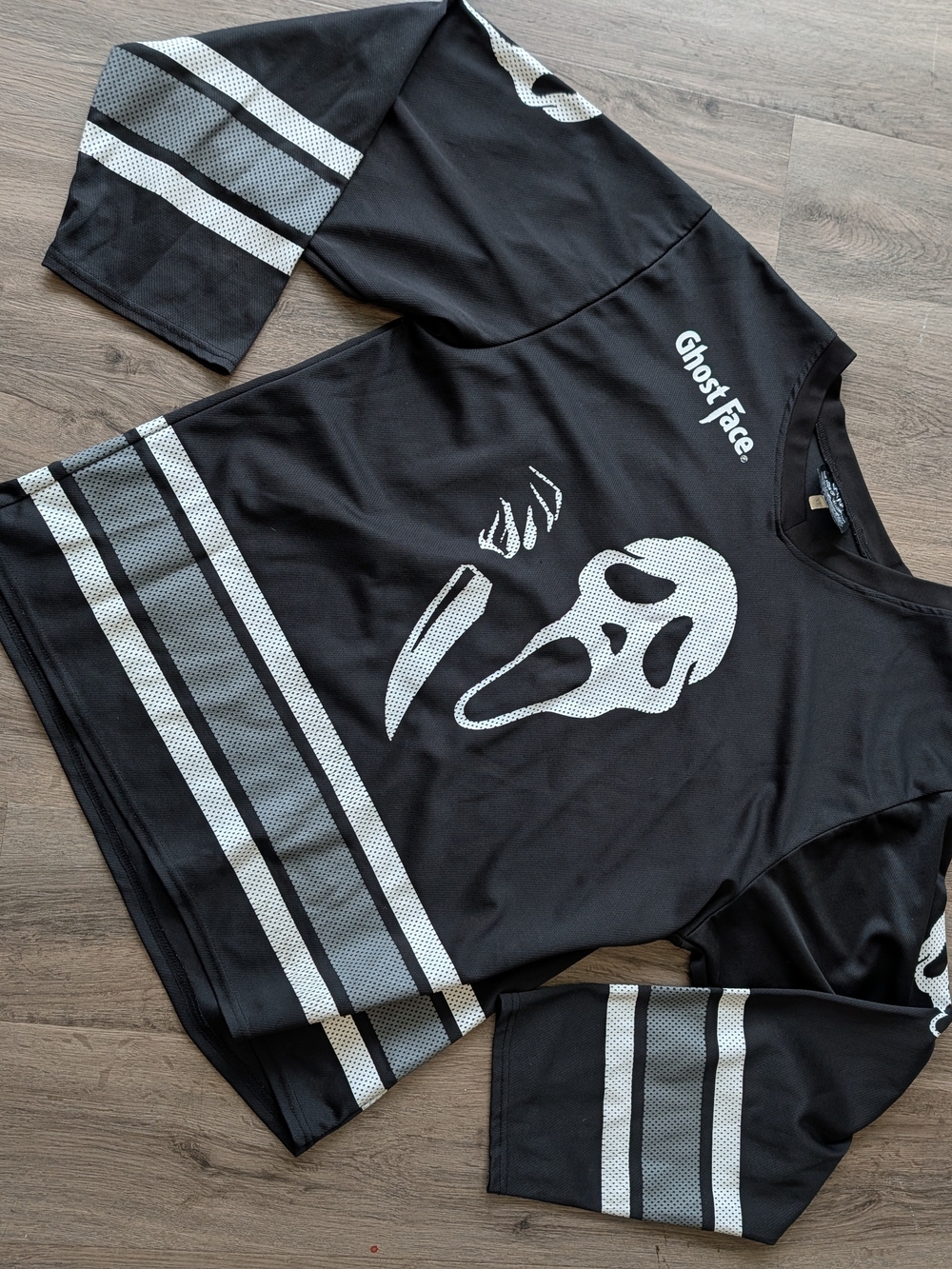 Ghost Face Black And White Hockey Jersey with Graphic Halloween 96